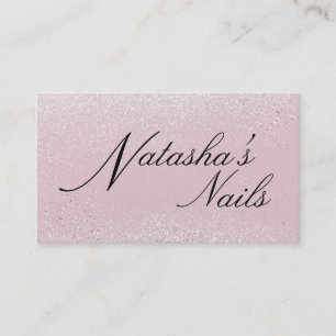 Carte De Visite Poussière Shimmer en argent et rose
