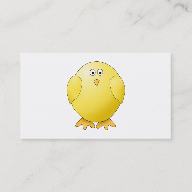 Carte De Visite Poussin mignon. Petit oiseau jaune (Devant)