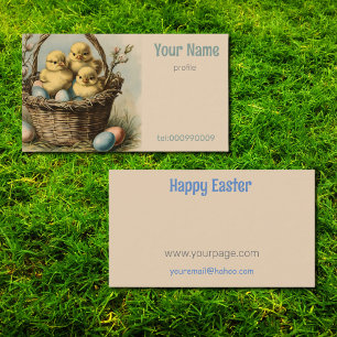 Carte De Visite Poussins de Pâques vintage