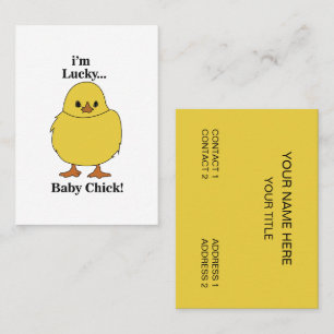 Carte De Visite Poussins Je Suis Chanceux Bébé Poussin