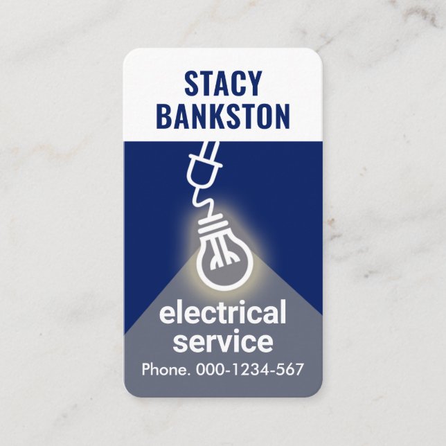 Carte De Visite Poutre de lumière flash à bulbe créative (Devant)