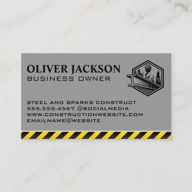 Carte De Visite Poutre en acier de levage du treuil de constructio (Devant)