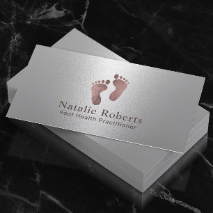 Carte De Visite Praticien Rose moderne Gold Foot Care Spa d'argent