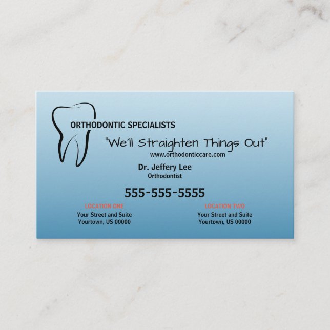 Carte De Visite Pratique orthodontique (Devant)