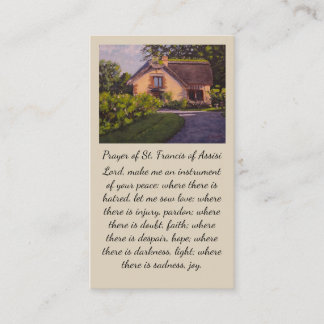 Carte De Visite Prayer of St. Francis of Assisi Sympathy Card