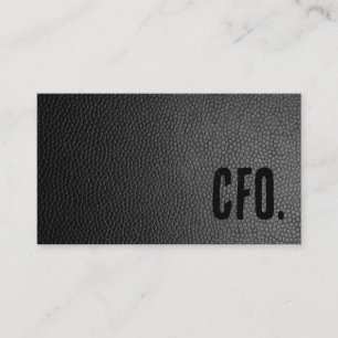 Carte De Visite Premier Black Faux Leather CFO