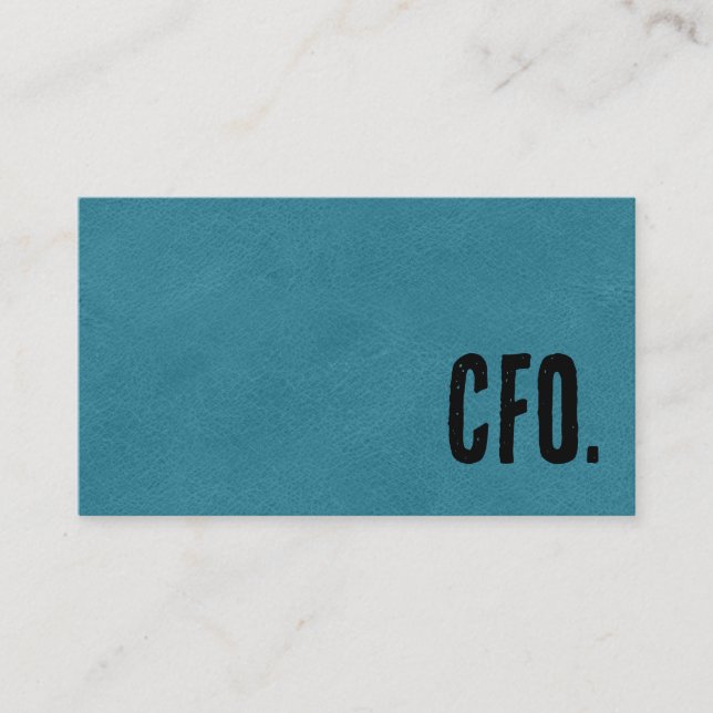 Carte De Visite Premier Blue Faux Leather CFO (Devant)