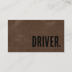 Carte De Visite Premier Brun Faux Cuir Conducteur