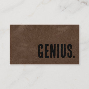 Carte De Visite Premier génie en cuir Brown Faux