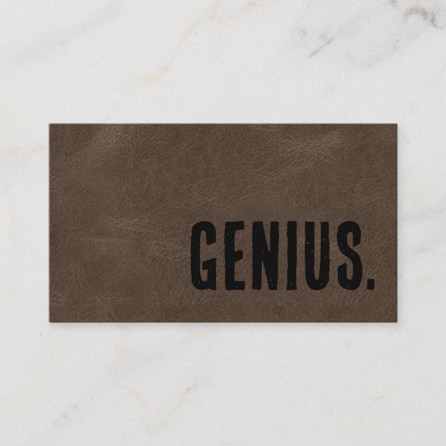 Carte De Visite Premier génie en cuir Brown Faux (Devant)