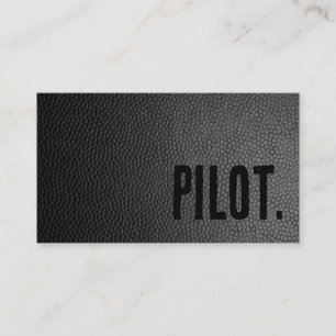 Carte De Visite Premier Pilote en Faux Cuir Noir