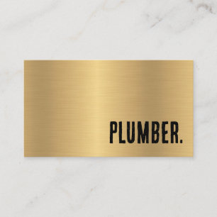 Carte De Visite Premier plombier métallique Faux Gold