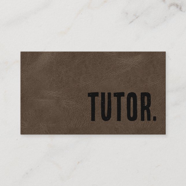 Carte De Visite Premier Tutor en cuir Brown Faux (Devant)