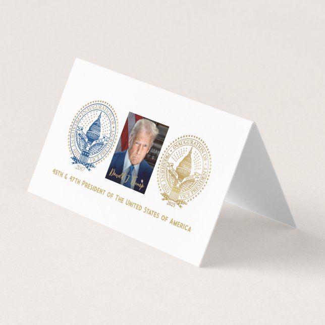 Carte De Visite Première et deuxième investiture du président Trum (Devant)