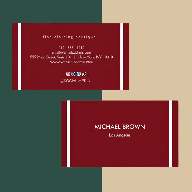 Carte De Visite Premium Burgundy Gold Business Card Set (Créateur téléchargé)