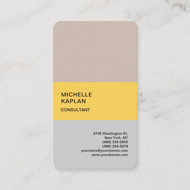 Carte De Visite Premium Lin moderne Professionnel Exclusif (Devant)