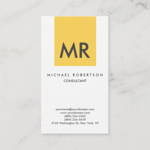 Carte De Visite Premium Linen Monogramme Élégant unique