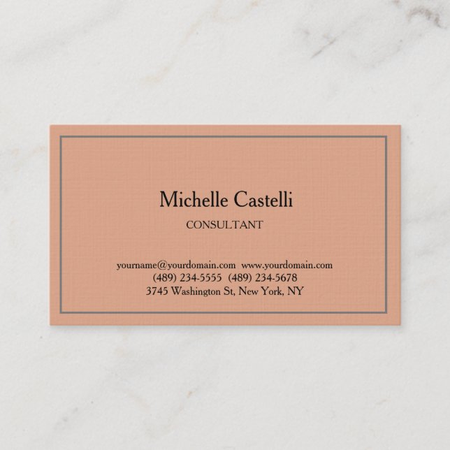 Carte De Visite Premium Linen Professionnel Unique Classique Simpl (Devant)