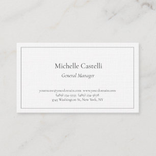 Carte De Visite Premium Linen Professionnel Unique Classique Simpl