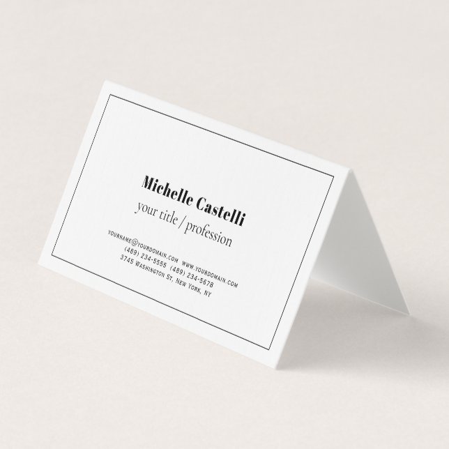 Carte De Visite Premium Linen Professionnel Unique Classique Simpl (Devant)