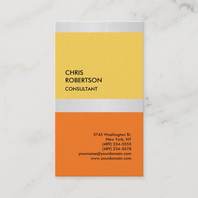 Carte De Visite Premium Pearl moderne unique (Devant)