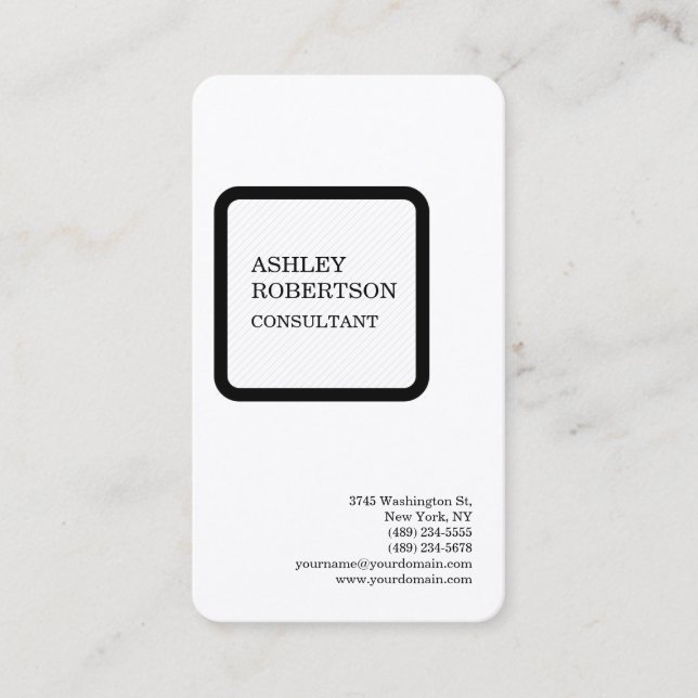 Carte De Visite Premium Silk Luxe Moderne Professionnel Minimalist (Devant)
