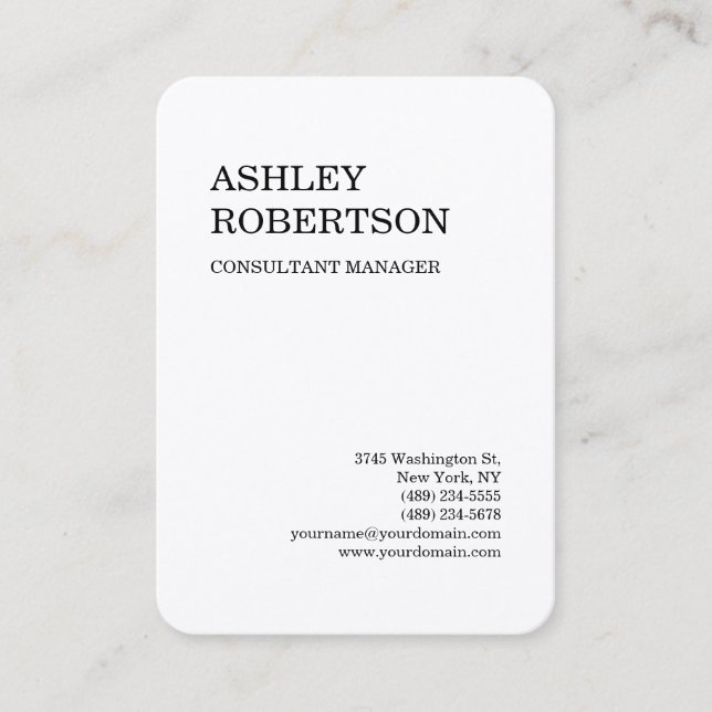 Carte De Visite Premium Silk Luxe Moderne Professionnel Minimalist (Devant)