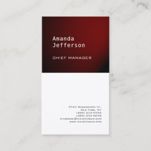 Carte De Visite Premium Silk Minimaliste Professionnel Rouge Blanc