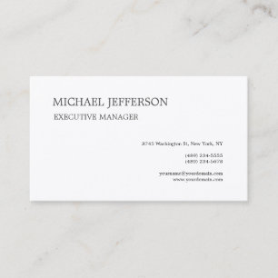 Carte De Visite Premium Silk Moderne Élégant Simple Noir Blanc