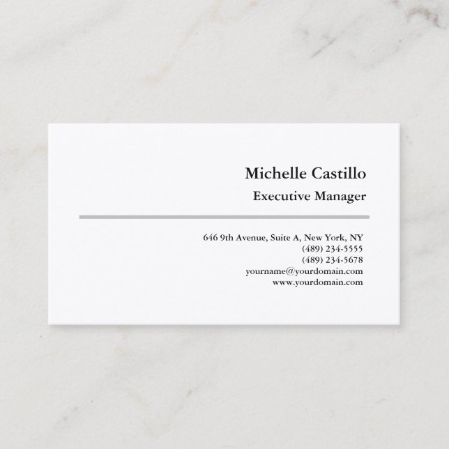 Carte De Visite Premium Silk Plain Professionnel Minimaliste Moder (Devant)