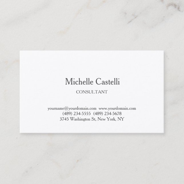 Carte De Visite Premium Silk Professional Unique Classique Simple (Devant)