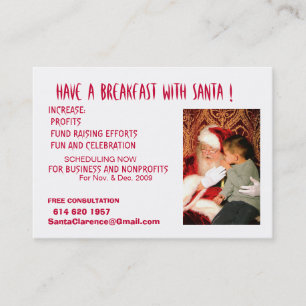 Carte De Visite Prenez un petit déjeuner avec Père Noël