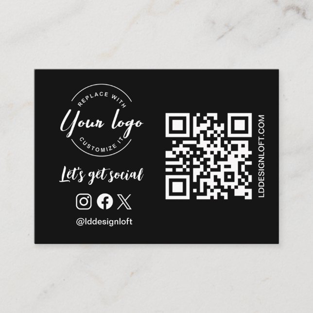 Carte De Visite Prenons le logo social Social Media website QR cod (Devant)