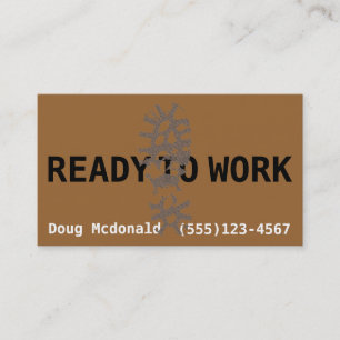 Carte De Visite PRÉPAREZ POUR TRAVAILLER maintenant. Le travail