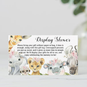 Carte De Visite Présentation de Baby Shower Fille Safari