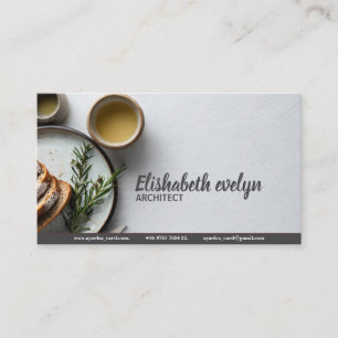 Carte De Visite Présentation de pain artisanal chaud avec accents 