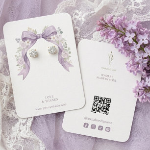 Carte De Visite Présentoir à bijoux à nœud coquet en lilas botaniq