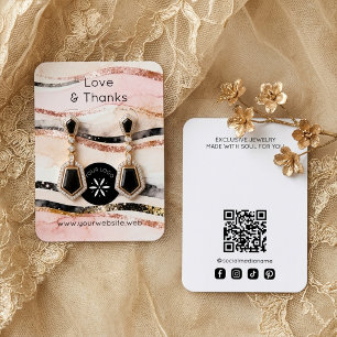 Carte De Visite Présentoir à bijoux fantaisie Black & Pink TMF26