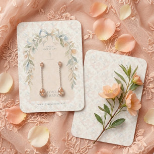 Carte De Visite Présentoir à bijoux floral avec nœud papillon Coqu