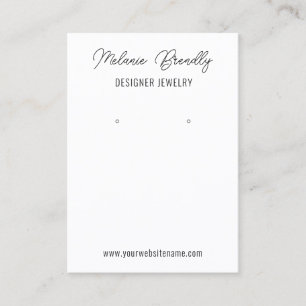 Carte De Visite Présentoir à boucles d'oreilles en noir et blanc c