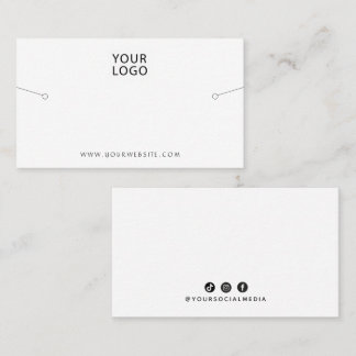 Carte De Visite Présentoir de bracelet blanc Votre logo Réseaux so