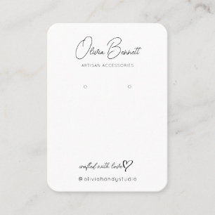 Carte De Visite Présentoir élégant avec logo de cœur en écriture