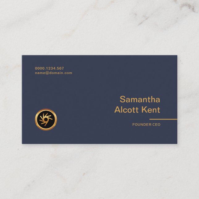 Carte De Visite Président bleu avec du charme simple simple (Devant)