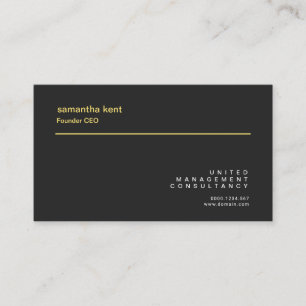 Carte De Visite Président créatif noir simple simple minimaliste
