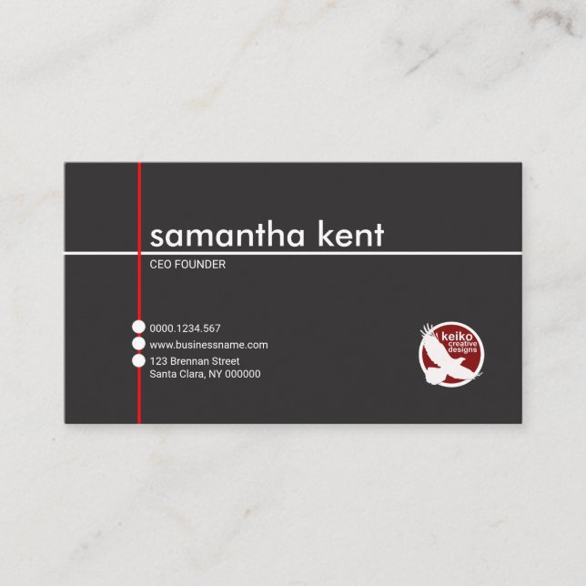 Carte De Visite Président gris simple simple de femme d'affaires (Devant)