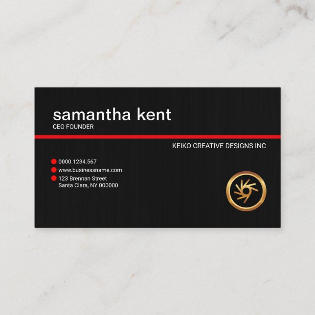 Carte De Visite Président grunge léger noir simple simple de femme (Devant)