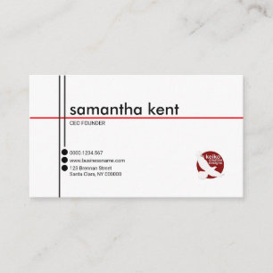 Carte De Visite Président simple blanc élégant de femme d'affaires