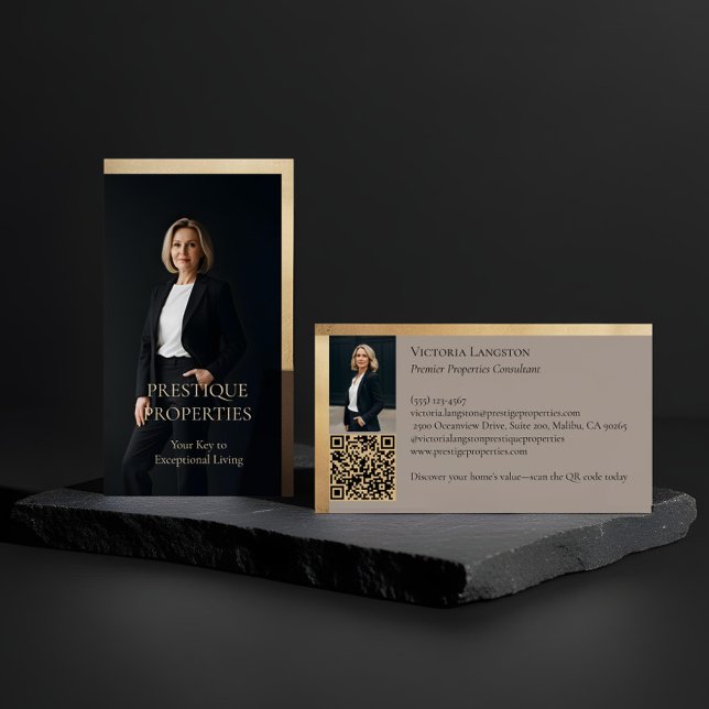 Carte De Visite Prestige Luxury Realtor Law Firm Gold & Black Luxe (Prestige Luxury Realtor Law Firm Gold & Black Luxe Business Card)