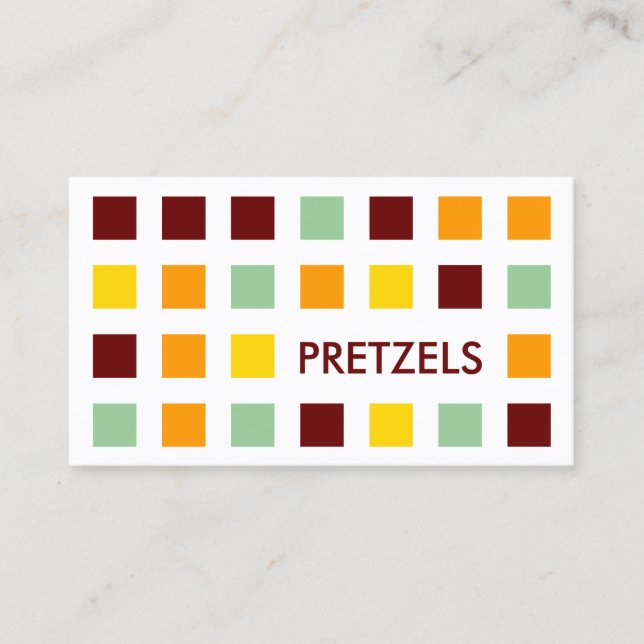 Carte De Visite PRETZELS (carrés modernes) (Devant)
