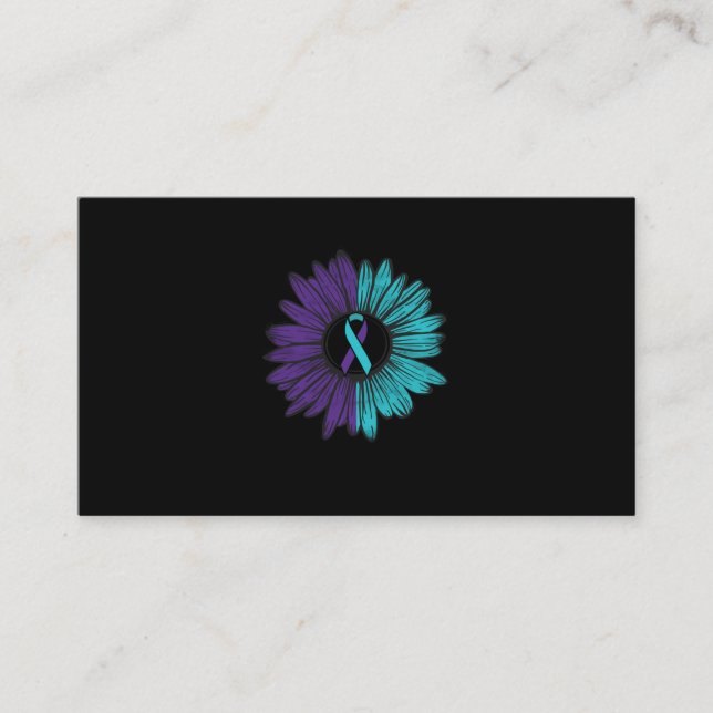 Carte De Visite Prévention du suicide Tournesol Turquoise pourpre (Devant)